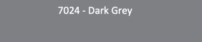 Dark grey rectangular swatch shows centered white text 7024 - Dark Grey against a slightly lighter grey background.