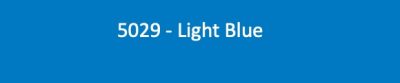 Rectangular color swatch displays a solid medium-blue panel centered on a white background, labeled with white text reading 5029 - Light Blue.
