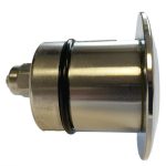 Watertec WT3 Lights side-on A cylindrical metal cartridge with a flange and two black O-rings rests horizontally, showing a hexagonal connector at one end; photographed against a plain white background.